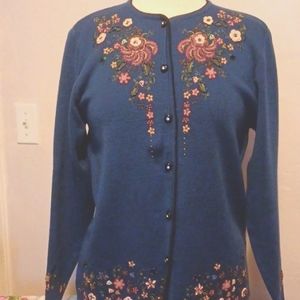 Vintage Beaded & Embroidered Cardican Sweater